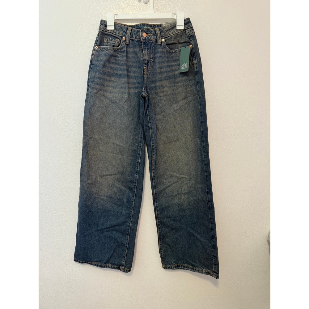 Wild Fable Low-Rise Baggy Jeans Medium Wash Rigid Denim Wide Leg Size 2/31"